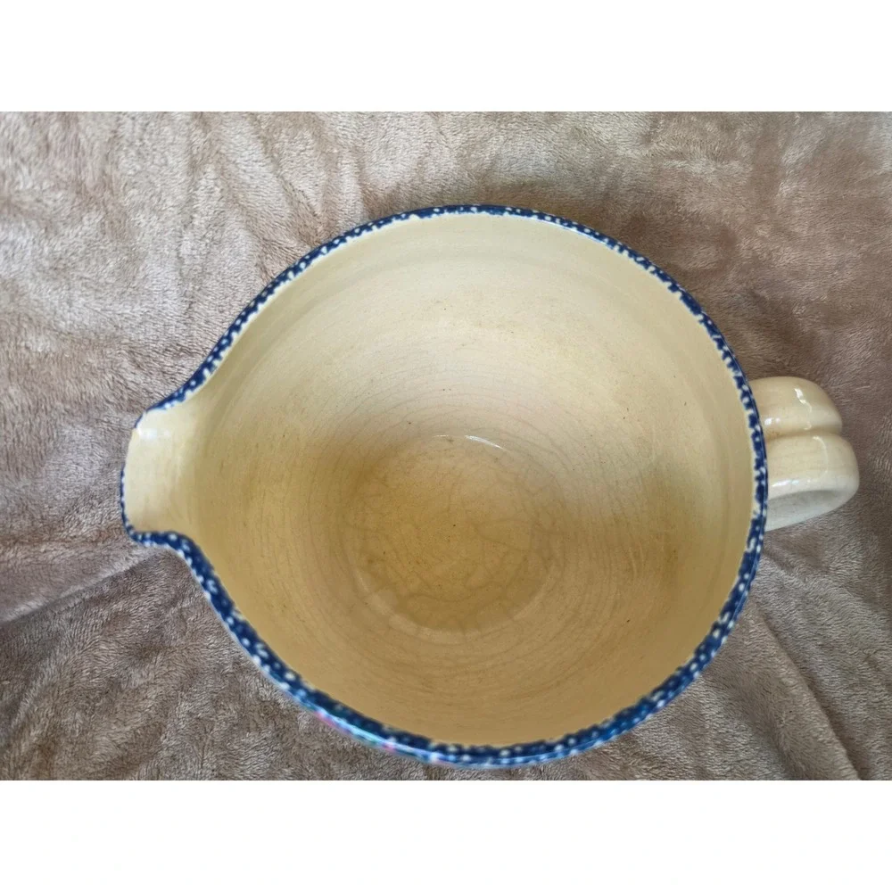 Vintage 1998 Hummingbird Garden Stoneware Batter Bowl with Spout Made in USA